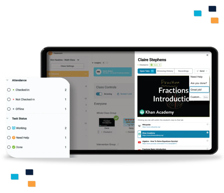 screenshot of Lightspeed Classroom Management